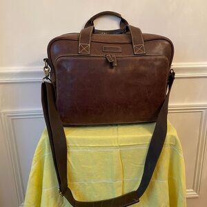 Cole Haan Men’s Brown Leather Messenger Bag